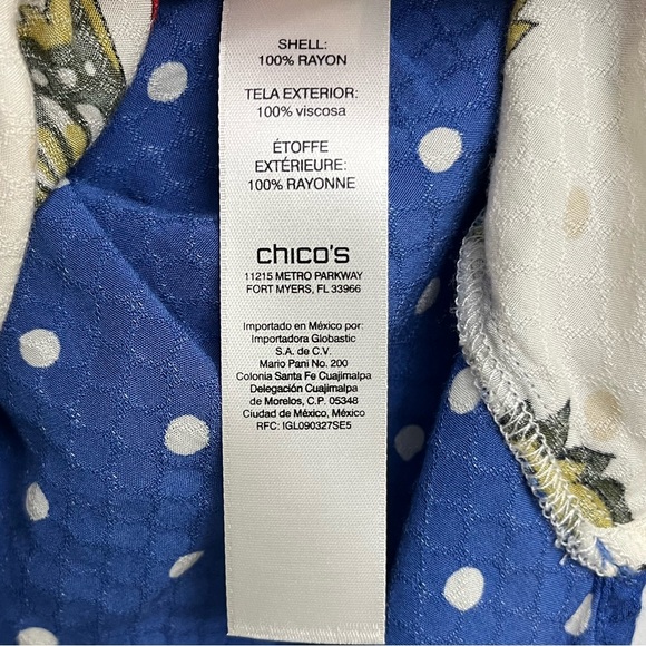 Chico's Multicolored Paisley and Floral Print Sleeveless Button Down Blouse - Picture 9 of 14